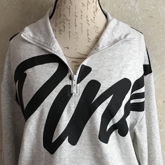 PINK VS Quarter-Zip Pullover Top Tee New With Tag - Picture 6 of 8